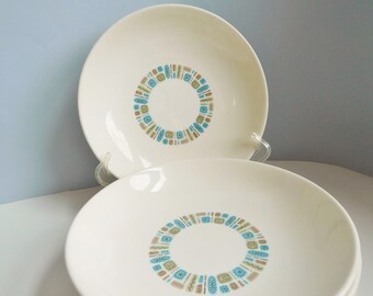 Vintage Temporama bowls 1950s Temporama salad plates Canonsburg Pottery china