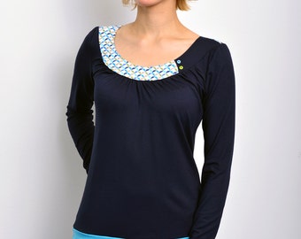 dark blue longsleeve retro by STADTKIND