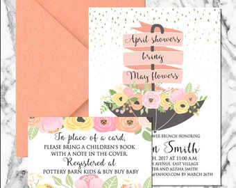 April Showers Invitation (digital file)