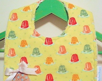 Retro Jello Jiggle Molds - Minky Baby Bib