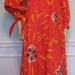1970s Designer Gown Lila Bath Orange Sequins Designer Mexican