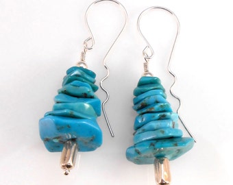 Turquoise Christmas Tree Earrings