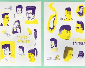 SPECIAL OFFER African Barber Shop risographs *Buy both and get 2nd half price!*