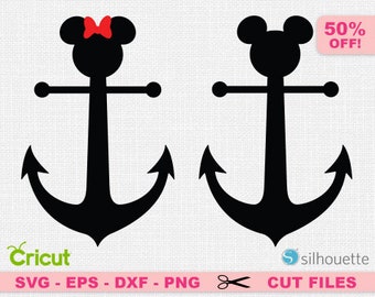 Mickey svg, Minnie svg, Anchor svg, Anchor cricut, Mickey anchor svg, Disney SVG, Disney Cricut, Disneyland Svg, Disneyland cricut
