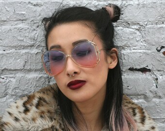 Vintage Luxotica Avant Garde BOHO Blue Rose Sunglasses Frames