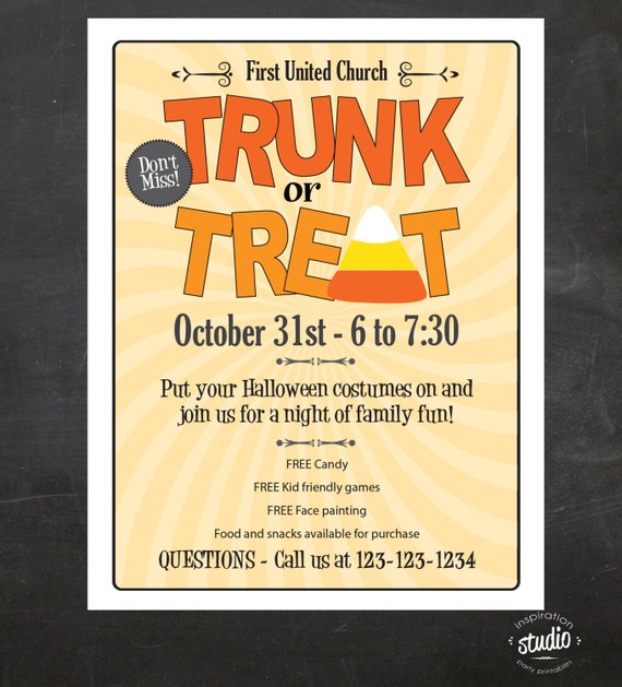 Items Similar To Trunk Or Treat Halloween Event Flyer