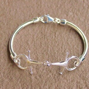 Snaffle Bit Horse Bangle Bracelets Sterling Silver,Equestrian Jewelry,Horse Jewelry,Equestrian Bangle