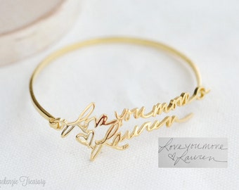 Handwriting Bracelet - Custom Actual Handwriting Jewelry - Personalized Bracelet - Memorial Bracelet - Wedding Gift - Bridesmaid Gift