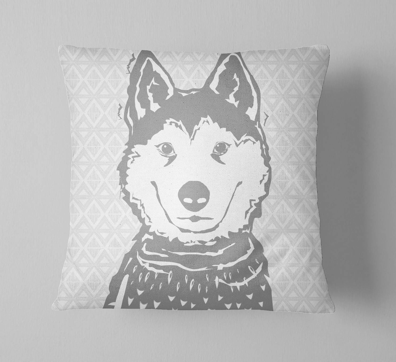 husky dog pillow