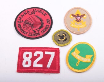 Collection, Vintage, Boy Scout, Cub Scout, Patches, Set of 5, Lot of 5 ~ Boom Thang ~ 161128
