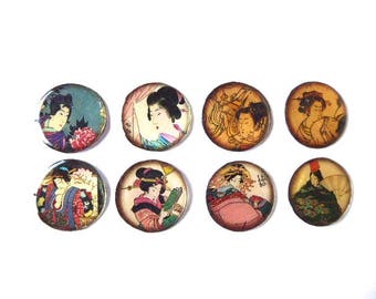 8 resin 25 mm Asian Japan theme cabochons