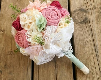Boho bridal bouquet, boho chic wedding bouquet, bohemian wedding