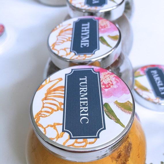 Items similar to Spice Jar Labels - Editable Microsoft Word document - Printable Avery round ...