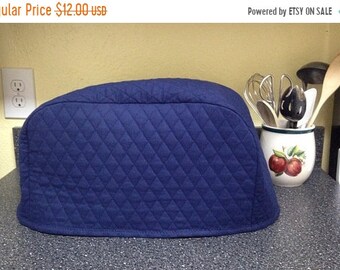 Navy Blue 4 Slice Toaster Cover Kitchen Quilted Fabric Small Appliance Cover Ready to Ship Next Business Day