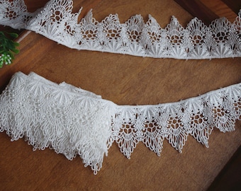 off white cotton lace trim by the yard