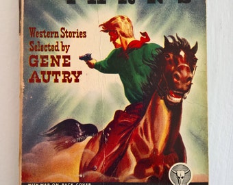 CLEARANCE Gun Smoke Yarns --- Western Stories Selected by Gene Autry -- Vintage Wild West Stories Book Summer Reading Adventure Cowboy Tales