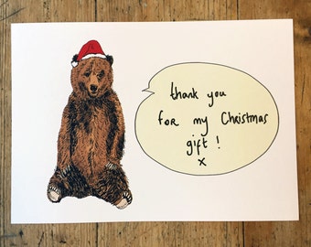 10 Fun large Christmas gift thank you postcards