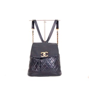 One of a Kind Auth CHANEL backpack CC logo from the 80s.