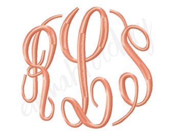 5 Sizes Empire Monogram - 3.5" 4.5" 5.5" 6.5" and 7.5" - Machine Embroidery Monogram Font - Instant Download - PES JEF DST 8 File Formats