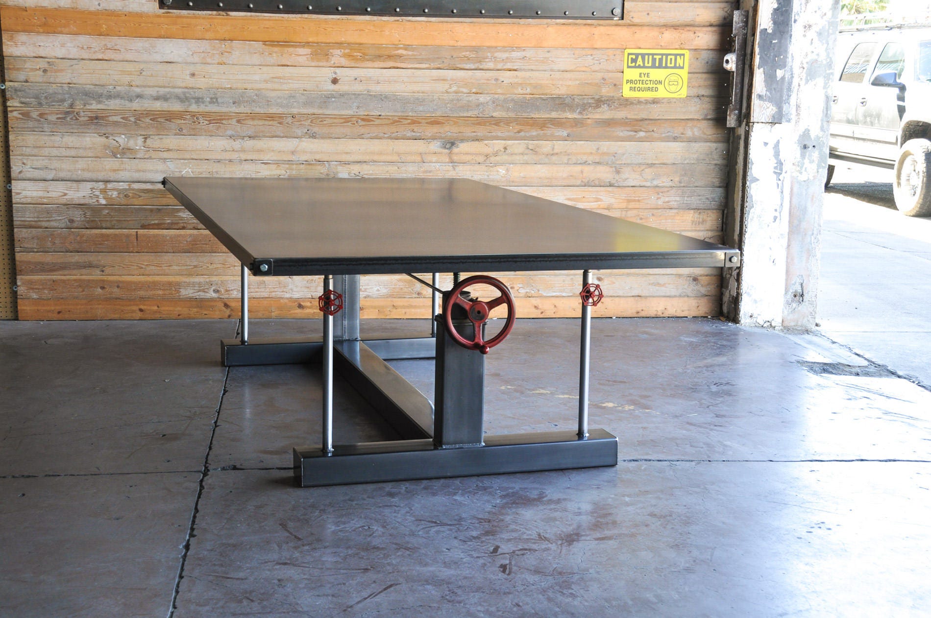 Vintage Industrial Crank Table