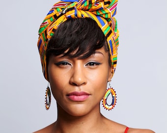 Kente Turban Wax | Ankara Head Wrap | African Print Head Wrap | headband | Hair Accessory | Kente Accessory | Turban Scarf |scarf | Print 16
