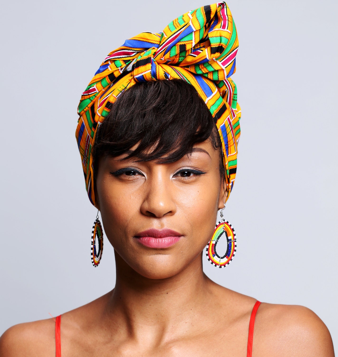 Kente Turban Wax Ankara Head Wrap African Print Head Wrap 8498