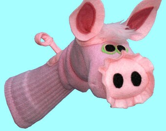 Handmade Pink Pig Sock Puppet