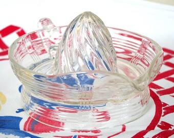 vintage clear glass juicer - reamer