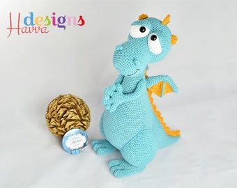 Crochet Pattern - Blummy The Dragon (Amigurumi Toy Pattern)