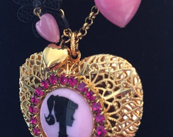 Tarina Tarantino Barbie Heart Locket necklace.