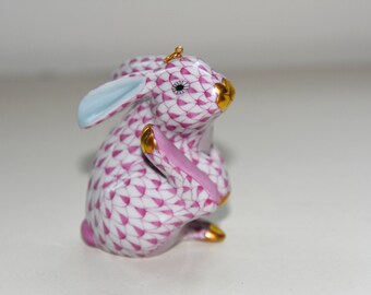 Herend Scratching Bunny Figurine