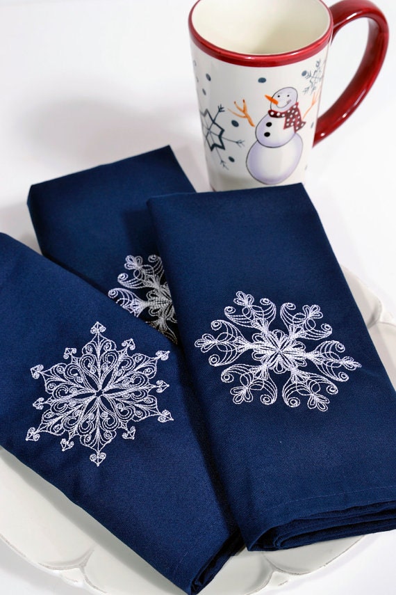 Cloth Embroidered Dinner Napkins Christmas Elegant Lace