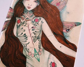 Arielle original A4 fairy art