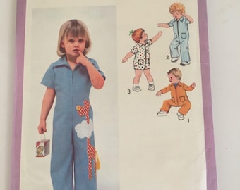 Vintage UNUSED 70s Toddler Romper Pattern in Different Lengths Simplicity 9092 Size 3T
