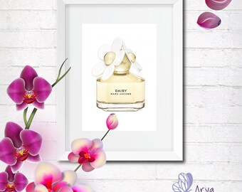 Marc Jacobs perfume bottle, fashion illustration, wall decor home and office, gift card