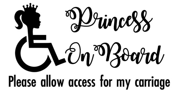 Download Princess On Board Wheelchair Decal