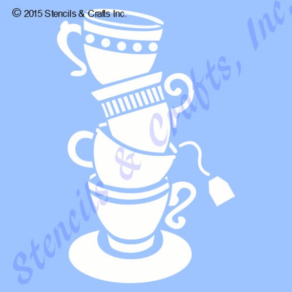 teacups coffee stencil cup template tea cups stencils