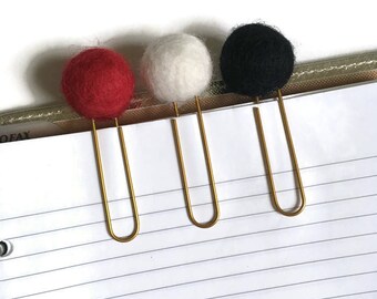 Planner Paper Clips // Planner Pom Poms // Planner Pom Clips // Planner Bookmarks // Planner Page Markers // Pom Paper Clips / Planner Clips