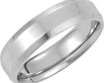 6mm Beveled Palladium Wedding Band