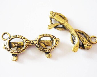 5 x charms glasses - silver metal