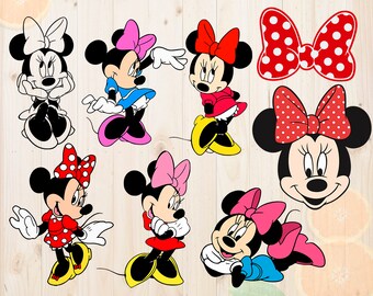 Minnie Mouse Svg, Minnie SVG files, Minnie Cut files, Minnie clipart, Minnie for Cricut & cutting machines, Minnie bow cut file, Minnie dxf