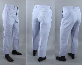 1970s Vintage Boys Dress Pants / 1980s Teen Young Mens Slacks / Farah / Light Blue Preppy Country Club Trousers / Mod / 24x26