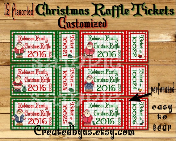 items similar to christmas party raffle tickets holiday raffle ticket prize ideas