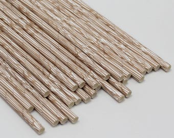Wood Grain Patterned Paper Straws, Woodland Birthday Party Decorations, Rustic Baby Shower, Enchanted Forest Party Decor Rustic Paper Straw