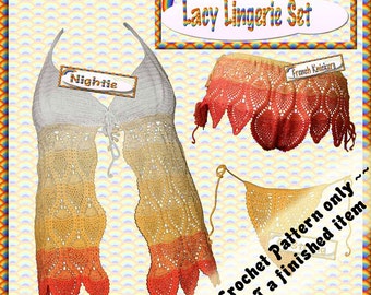 PDF Crochet Pattern Lacy Lingerie
