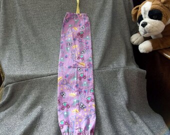 Plastic Bag Holder Sock, Fairy Princess Pink Print