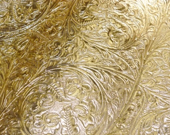 Metallic Leather 12"x20" or 10"x24" or? Western CIRCLE Pattern GOLD Cowhide 2 oz/0.8 mm PeggySueAlso™ E2812-03