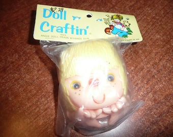 Doll Craftin Angie Yellow Yarn Hair Doll Head With Hands