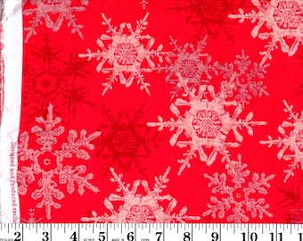 34 Inches, Snowflakes on Red