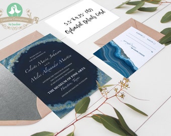Agate/Geode Slice Wedding Invitation Set